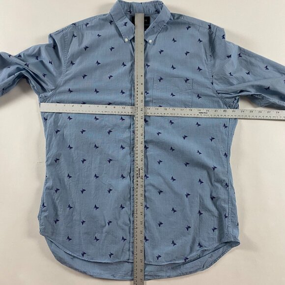 Bonobos Butterfly Print Slim Fit Button Down Shirt Men's XL Blue Cotton - Picture 6 of 11